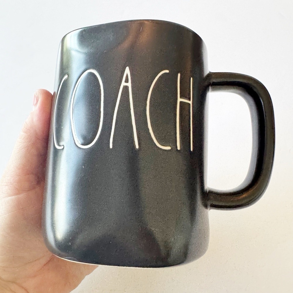 HTF Rae Dunn Artisan Collection COACH Coffee Tea BIG  Mug Cup Black /White - Picture 7 of 9